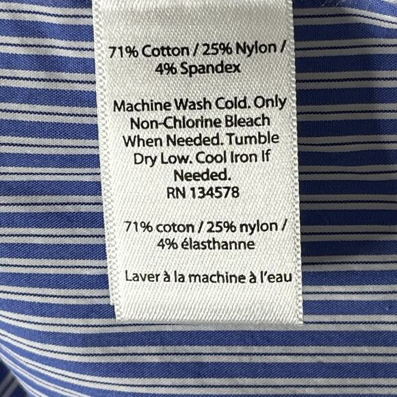 Vineyard Vines Off Shoulder Top XL Blue White Striped Cropped Cotton Stretch - Picture 8 of 8